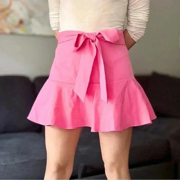 Zara Bow Trim Flare Skort - Barbie Pink - Size S - Picture 2 of 8
